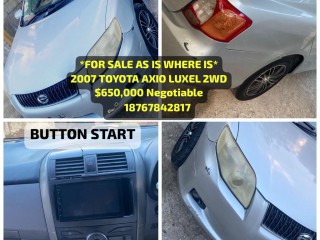 2007 Toyota Corolla Axio Luxel for sale in Hanover, Jamaica
